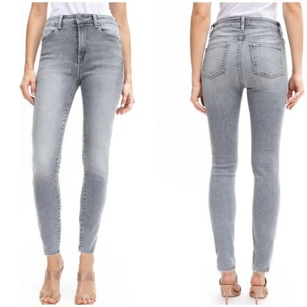 Fidelity Denim Gwen Crop High Rise Skinny Jeans Raw Hem SZ 29